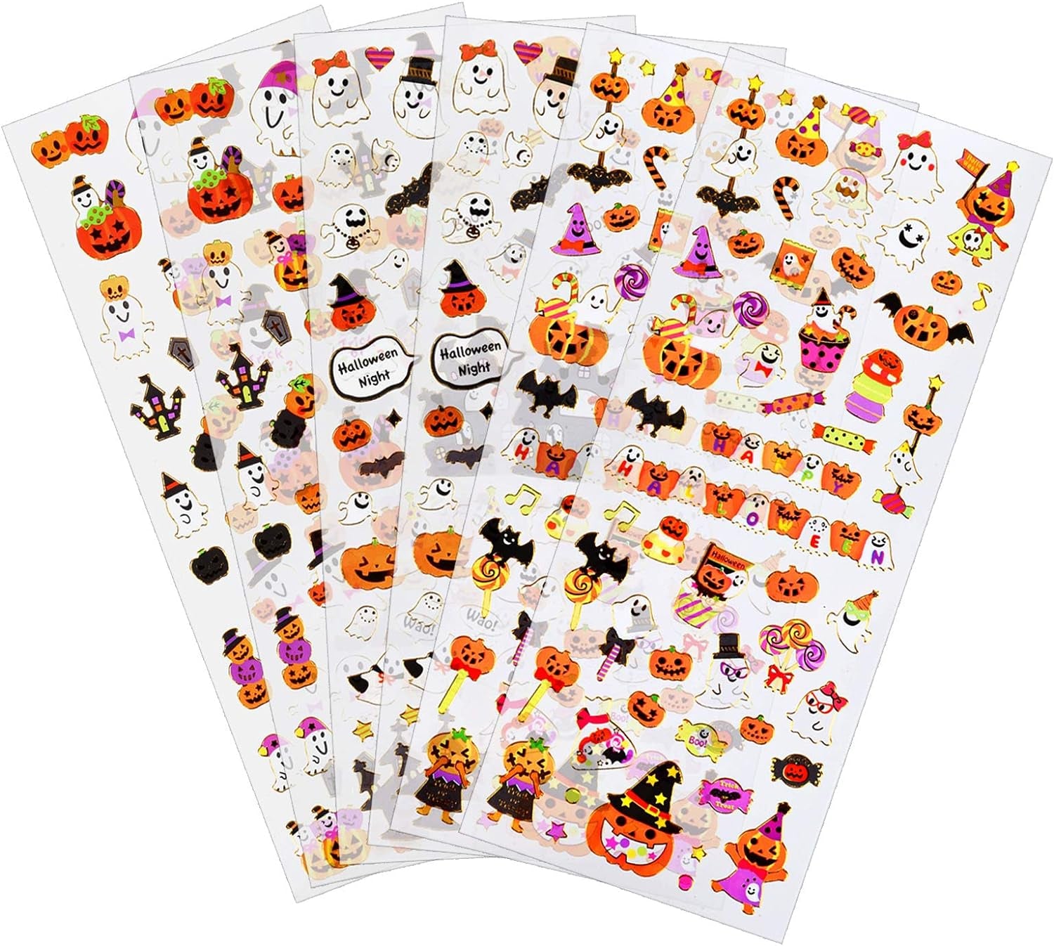 Halloween Stickers for Kids Halloween Cute Stickers with Pumpkin Bat Ghost Vampire Scrapbooking Stickers for Halloween Party Favors Scrapbooking DIY Gift Craft, 4 Sheets