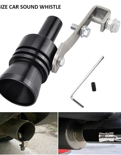 Load image into Gallery viewer, Xl Size Black Turbo Sound Whistle Vehicle Refit Device Exhaust for Exhaust Resonators for Car Noise Exhaust Pot Car
