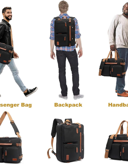 Load image into Gallery viewer, 3 in 1 Laptop Backpack, 17.3 Inch Computer Bags for Travel Bussiness School Men Women, Black
