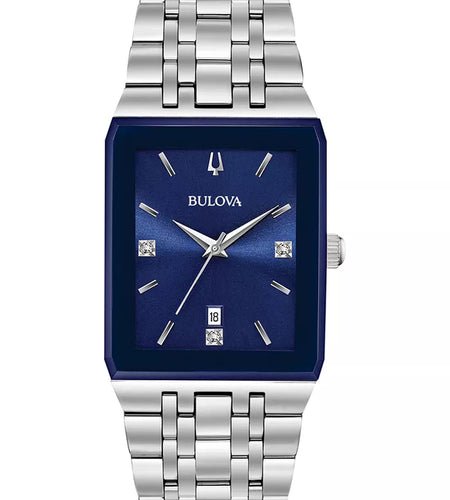 Men'S Futuro Diamond-Accent Stainless Steel Bracelet Watch 31X45Mm, Created for Macy'S