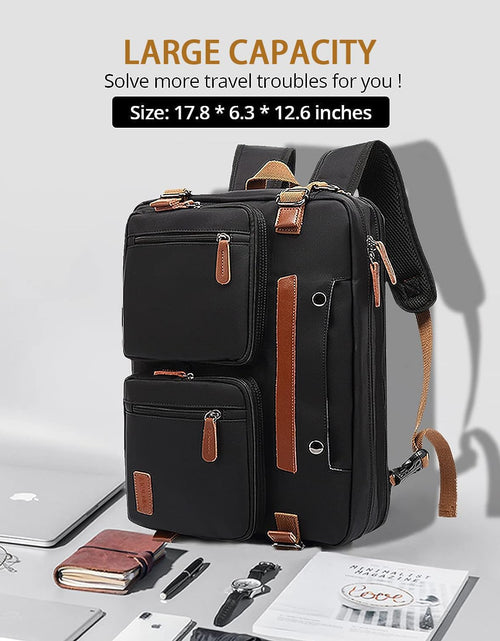 Load image into Gallery viewer, 3 in 1 Laptop Backpack, 17.3 Inch Computer Bags for Travel Bussiness School Men Women, Black
