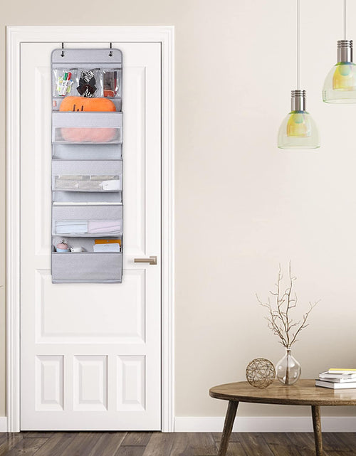 Load image into Gallery viewer, Door Hanging Organizer Nursery Closet Cabinet over the Door Organizer with 4 Large Pockets and 3 Small PVC Pockets Door Storage for Cosmetics, Toys and Sundries
