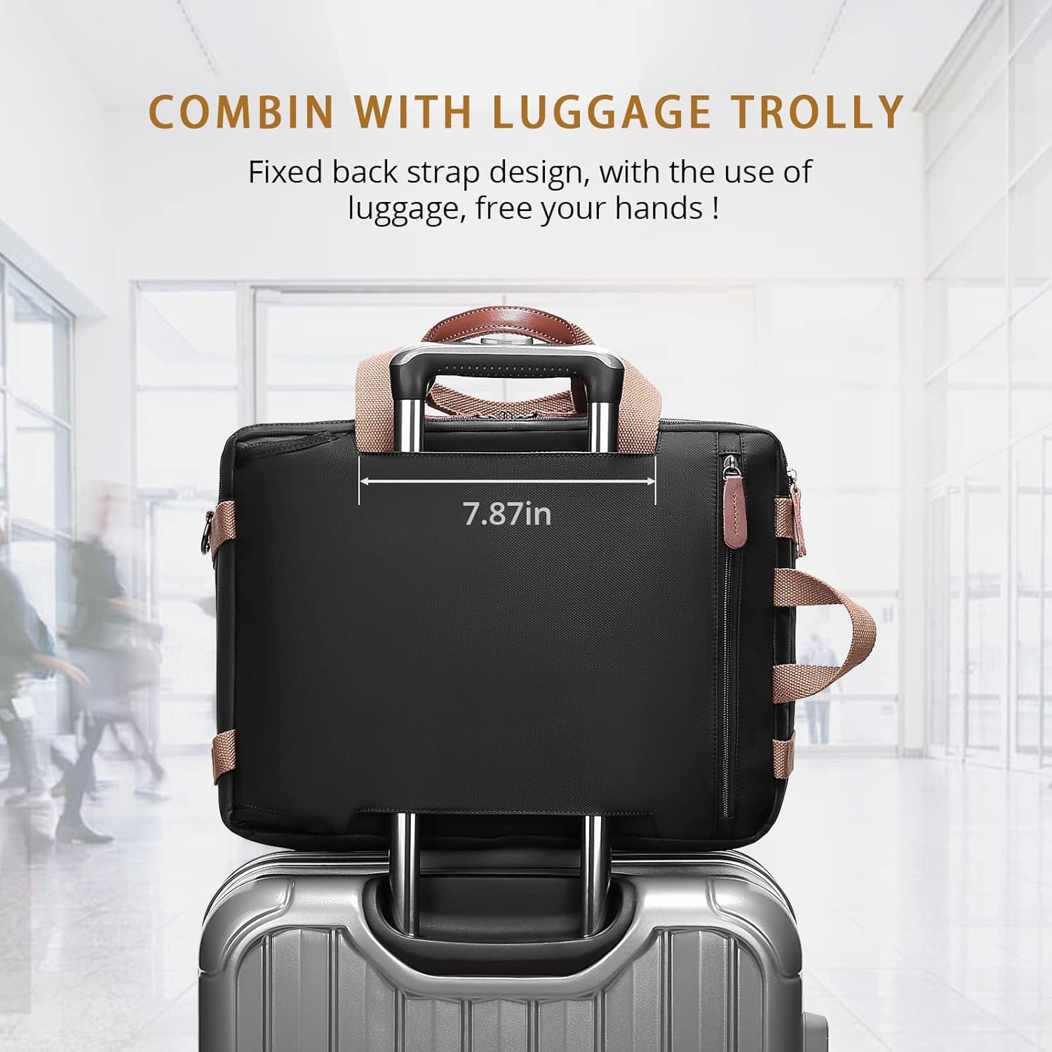 3 in 1 Laptop Backpack, 17.3 Inch Computer Bags for Travel Bussiness School Men Women, Black