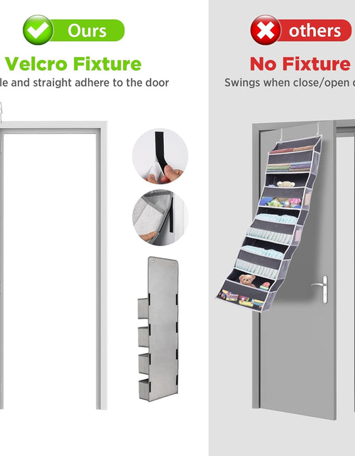 Load image into Gallery viewer, Door Hanging Organizer Nursery Closet Cabinet over the Door Organizer with 4 Large Pockets and 3 Small PVC Pockets Door Storage for Cosmetics, Toys and Sundries
