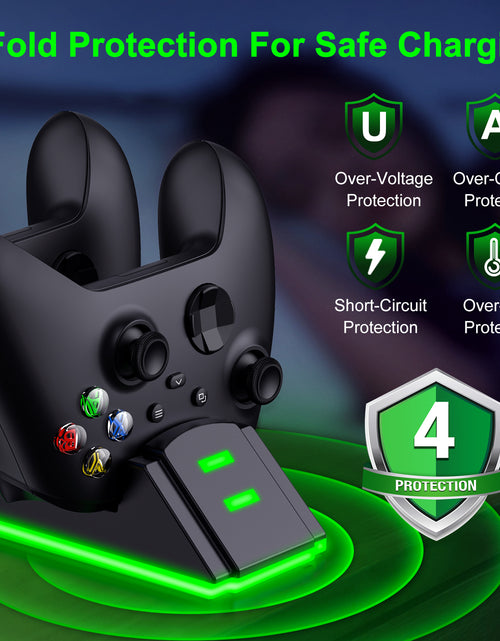Load image into Gallery viewer, Xbox Controller Charging Station with 2 X 1200Mah(4320Mwh) Rechargeable Battery Pack for Xbox Series X|S/Xbox One/Xbox One S/X/Elite Controller,Black
