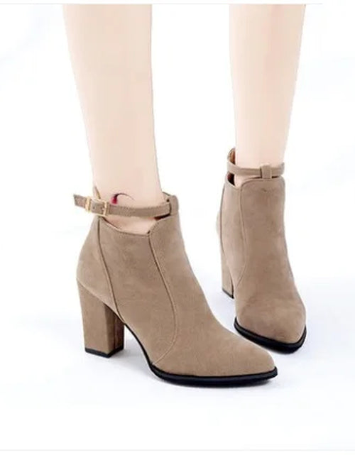 Load image into Gallery viewer, Hot Women Shoes Winter Autumn Spring Casual Women High Heels Pumps Warm Ankle Boots Women Botas Shoes Mujer Zapatos Size34-39
