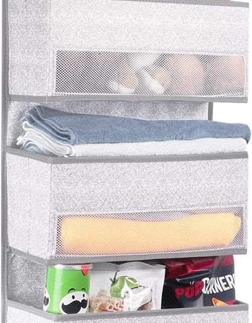 Load image into Gallery viewer, Door Hanging Organizer Nursery Closet Cabinet over the Door Organizer with 4 Large Pockets and 3 Small PVC Pockets Door Storage for Cosmetics, Toys and Sundries
