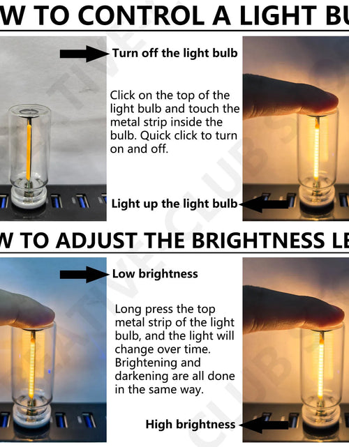 Load image into Gallery viewer, USB Touch Control LED Night Light Atmosphere Light Edison Bulb Incandescent Lamp LED Filament Light Bulb Bedroom Decoration
