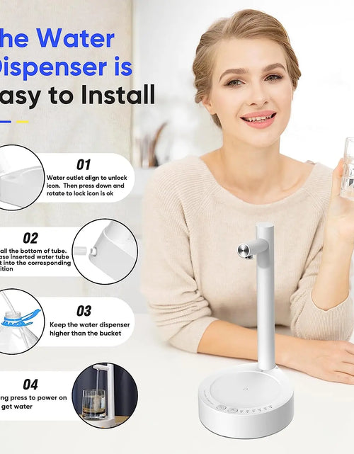 Load image into Gallery viewer, Desktop Water Bottle Dispenser Automatic Smart Electric Water Dispensers for 5 Gallon &amp; Universal Bottles USB Charging 7 Levels
