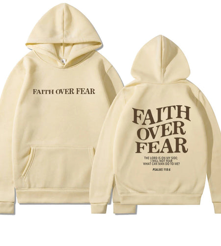 Faith over Fear Christian Hoodie Christian Sweatshirt Jesus Hoodie Trendy Hoodie Bible Verse Shirt Unisex Aesthetic Clothes