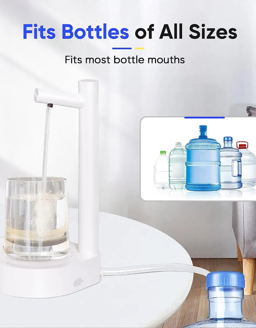 Load image into Gallery viewer, Desktop Water Bottle Dispenser Automatic Smart Electric Water Dispensers for 5 Gallon &amp; Universal Bottles USB Charging 7 Levels
