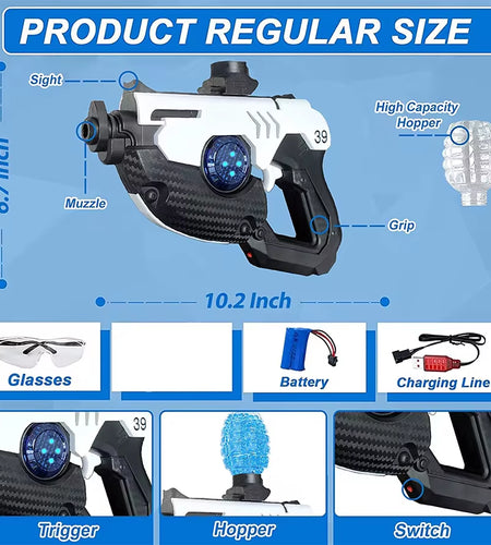 GEL Electric Ball Blaster, Rechargeable Battery, Automatic, Outdoor Games Toys for Activities Team Game M249