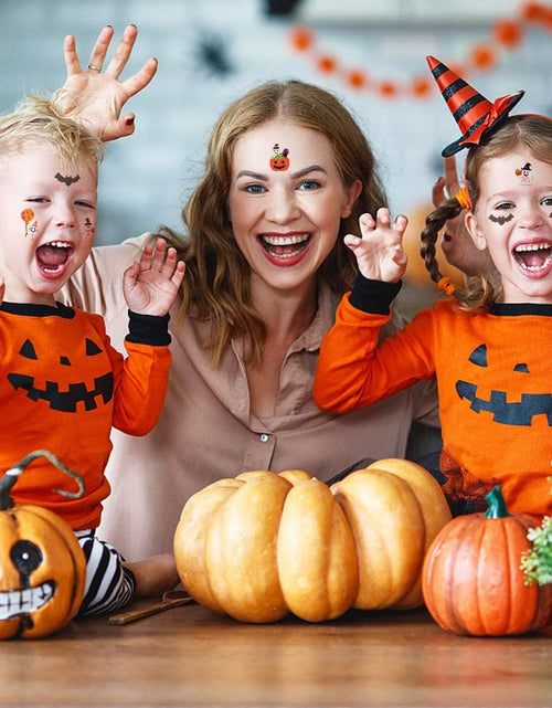 Load image into Gallery viewer, Halloween Stickers for Kids Halloween Cute Stickers with Pumpkin Bat Ghost Vampire Scrapbooking Stickers for Halloween Party Favors Scrapbooking DIY Gift Craft, 4 Sheets
