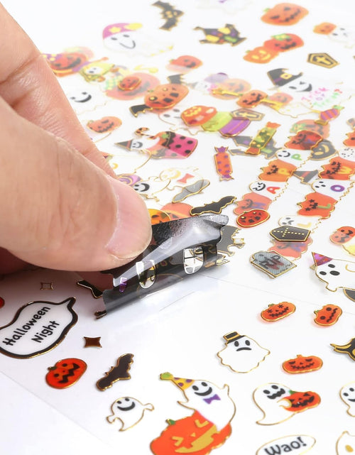 Load image into Gallery viewer, Halloween Stickers for Kids Halloween Cute Stickers with Pumpkin Bat Ghost Vampire Scrapbooking Stickers for Halloween Party Favors Scrapbooking DIY Gift Craft, 4 Sheets
