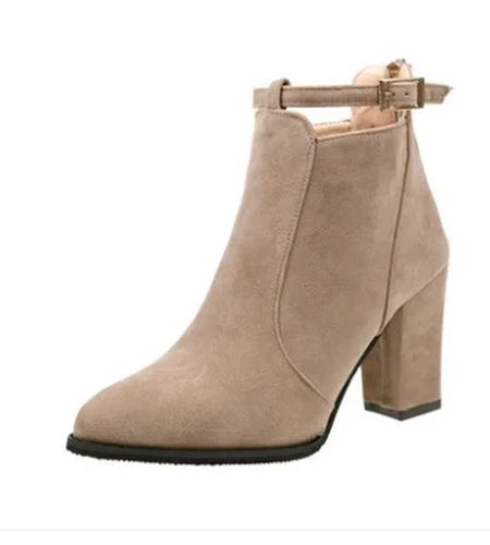 Hot Women Shoes Winter Autumn Spring Casual Women High Heels Pumps Warm Ankle Boots Women Botas Shoes Mujer Zapatos Size34-39