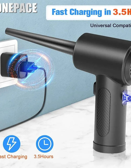 Load image into Gallery viewer, 50000 RPM Compressed Air Duster Cordless Portable Rechargeable Wireless Electric Air Keyboard Electronics Cleaner Dust Blower
