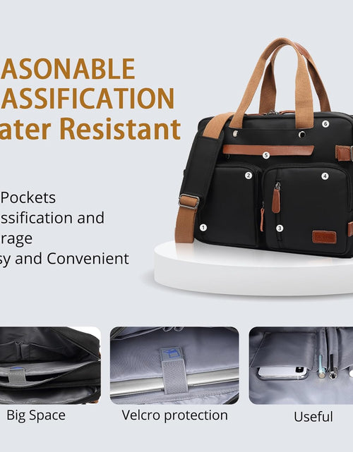 Load image into Gallery viewer, 3 in 1 Laptop Backpack, 17.3 Inch Computer Bags for Travel Bussiness School Men Women, Black
