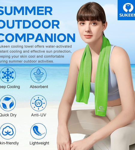 [4 Pack] Cooling Towel (40"X12"),Ice Towel,Soft Breathable Cool Towel,Microfiber Towel for Yoga,Sport,Running,Gym,Workout,Camping,Fitness,Workout & More Activities