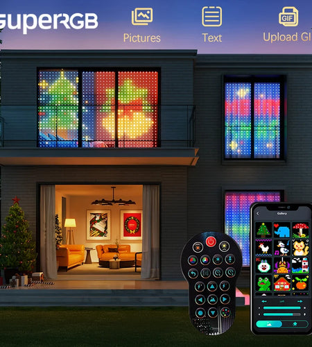 Smart Curtain Lights Bluetooth App LED String RGB Fairy Lights DIY Picture Music Change Display Christmas Halloween Decoration