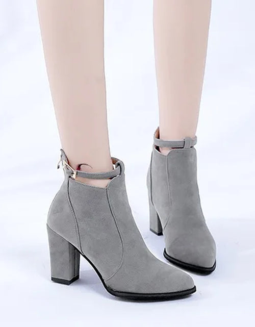 Load image into Gallery viewer, Hot Women Shoes Winter Autumn Spring Casual Women High Heels Pumps Warm Ankle Boots Women Botas Shoes Mujer Zapatos Size34-39
