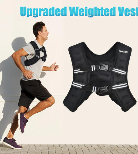 Weighted Vest with Ankle/Wrist Weights 6Lbs-30Lbs Body Weight Vest with Reflective Stripe, Size-Adjustable Workout Equipment for Strength Training, Walking, Jogging, Running for Men Women
